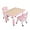 Maple Top With Pink Border, variant on PetFurnishn Table and Chairs Set, Height Adjustable Study Table and Chairs, Arts & Crafts Table, Activity Table, Preschool Furniture, Maple Top With Natural Border