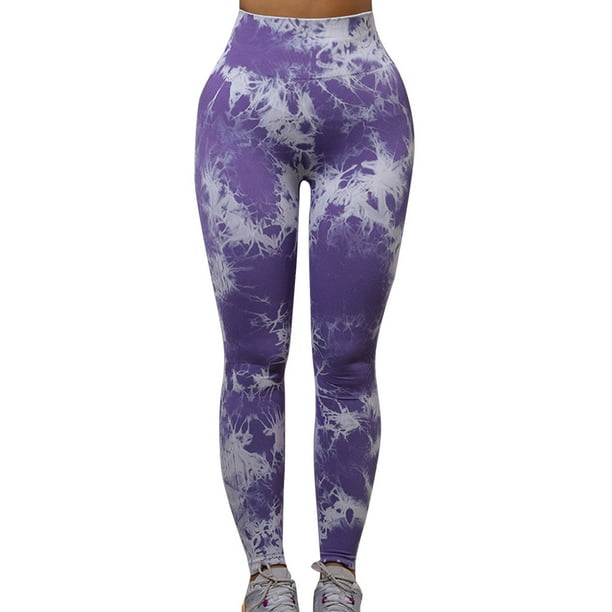Gibobby Leggings deportivos mujer para yoga Pantalones de yoga de cintura alta para mujer(Morado,M)