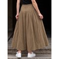 thumbnail image 3 of INSPIRE CHIC Women's High Waist Drawstring Solid Skirt Pants for All Seasons and Casual Wear with Versatile Styling Options L Khaki, 3 of 6
