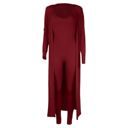 

Clearance锛乄omen s One-piece Dress European And American Fashion Suspender One-piece Pants+casual Early Autumn Loose Coat Long Sleeve