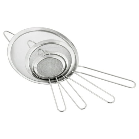 - U.S. Kitchen Supply - Set of 4 Fine Mesh Stainless Steel Strainers, 3