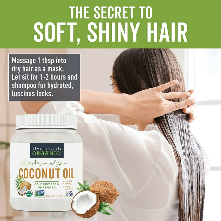 Viva Naturals Unrefined Cold Pressed Pure Naturally Organic Extra Virgin Coconut Oil 54 fl oz Walmart