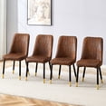 thumbnail image 2 of Brown Suede-like Velvet Four Dining Chairs for Comfortable Modern Office Dining, 2 of 7