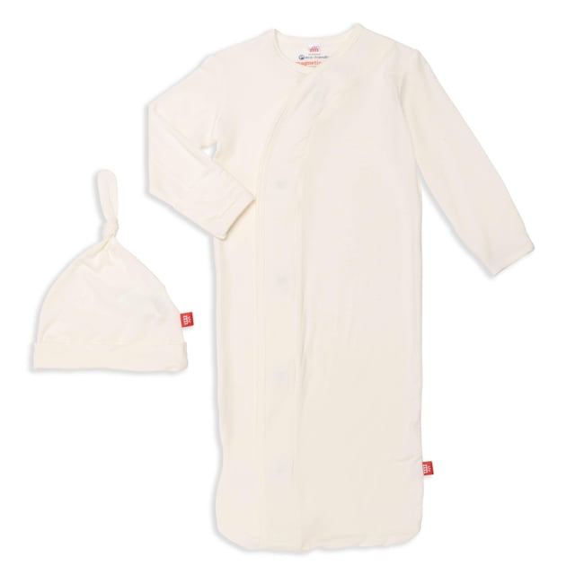 Pijama para bebé con imán Modal conjunto de bata y gorro para recién nacido 0-3 meses