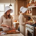 thumbnail image 7 of PMU Thanksgiving Pilgrim Bonnet Hat, White Costume for Women Pack of 6, 7 of 7
