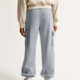 thumbnail image 2 of Susanny Petits Pantalons de Survêtement Bas Resserré Poches à Cordon Jambe Droite Taille Haute Pantalons de Survêtement pour Femmes Grande Taille Chandails en Molleton Mignons Confortables Pantalons Cargo Amples Pantalons de Jogging Évasés Décontractés, 2 of 5