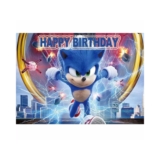 Telón de fondo decorativo para fiestas alusivo a Sonic