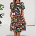 thumbnail image 2 of Flags of All Countries of The World Dress Fashion Beach Short Sleeve Dresses Female Party Printed Sundress, 2 of 7