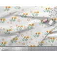 thumbnail image 2 of Soimoi White Poly Georgette Fabric Marigold Floral Print Sewing Fabric Yard 42 Inch Wide, 2 of 3