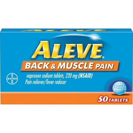 Aleve Back & Muscle Pain Reliever/Fever Reducer Naproxen Sodium Tablets, 220 mg, 50 (Best Otc For Back Pain)