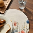 thumbnail image 3 of Spring Floral Round 13 Inch Placemats Set of 8, Watercolor Elegant Summer Botanical Rustic HeatResistant Non Slip Place Mats for Dining Table, Wipeable Braided Kitchen Table Mats for Housewarming, 3 of 9