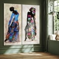 thumbnail image 6 of "Her Beauty I & II" Oversized 72"x 36" Frameless Free-Floating Reverse Printed Tempered Art Glass Panels Set, 6 of 9