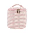 thumbnail image 1 of Bolsas de maquillaje organizativas de cilindro de puntos únicos de Bargains 1 Pc para viajar, felpa rosa, 1 of 5