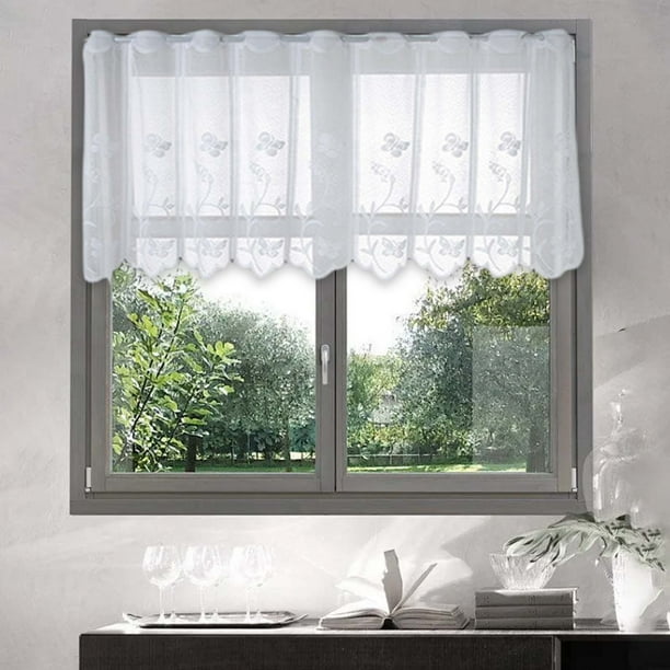 Decoración del hogar, decoración de habitaciones, decoración de paredes, cortinas de pantalla para el hogar, cortinas de pantalla de tejido fino, cortinas blancas con varillas, cortinas para ventanas