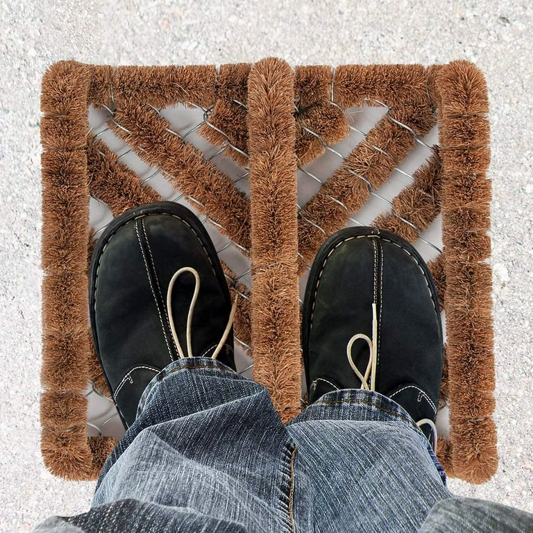 NINAMAR Natural Coir Boot Scraper Door Mat Durable Weather Resistant Front Entrance Outside Door Mat 13 x 12 inch Walmart