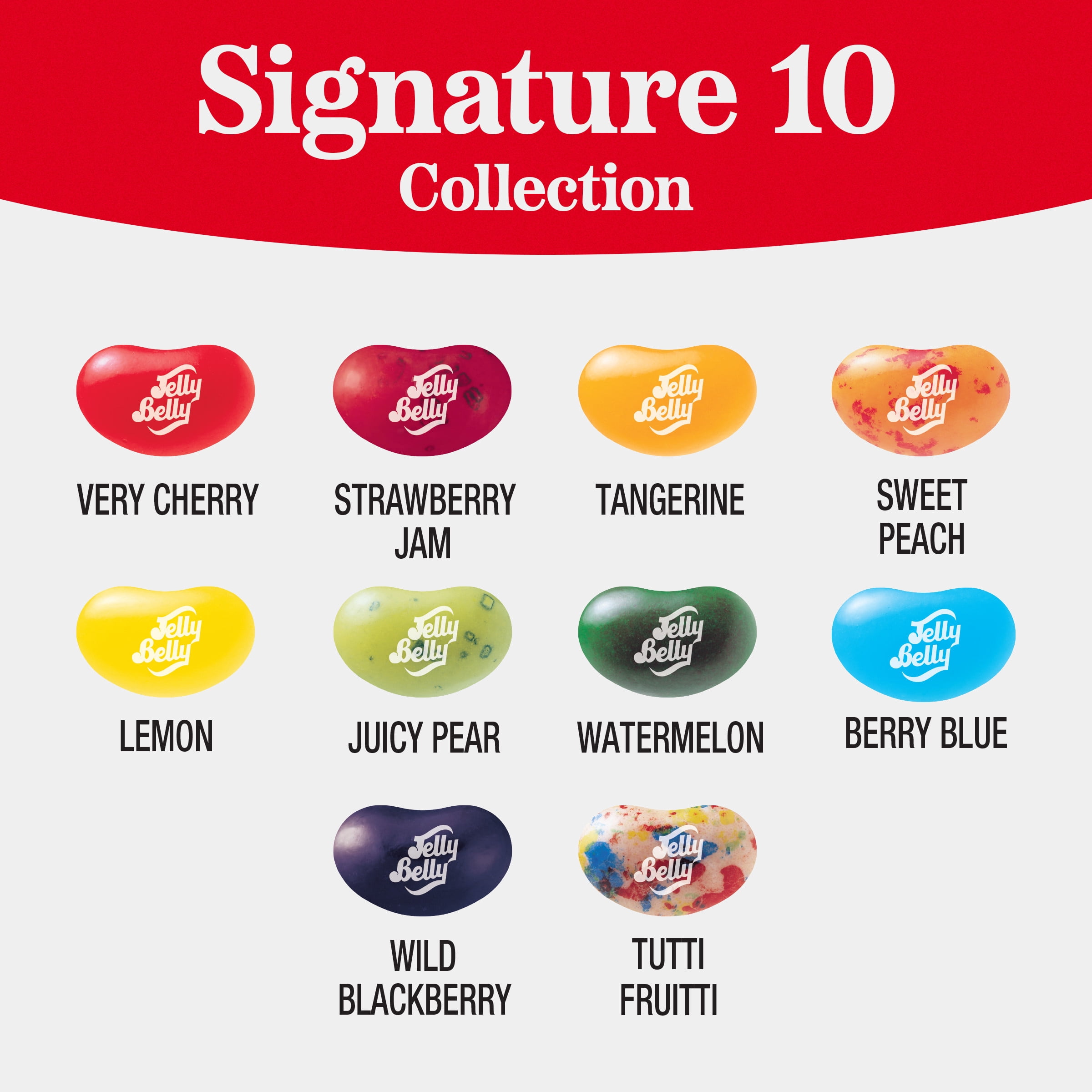 Jelly Belly Signature 10 Jelly Bean Collection - 1 oz Bags, 30-Count Case - Genuine, Official, Straight from the Source