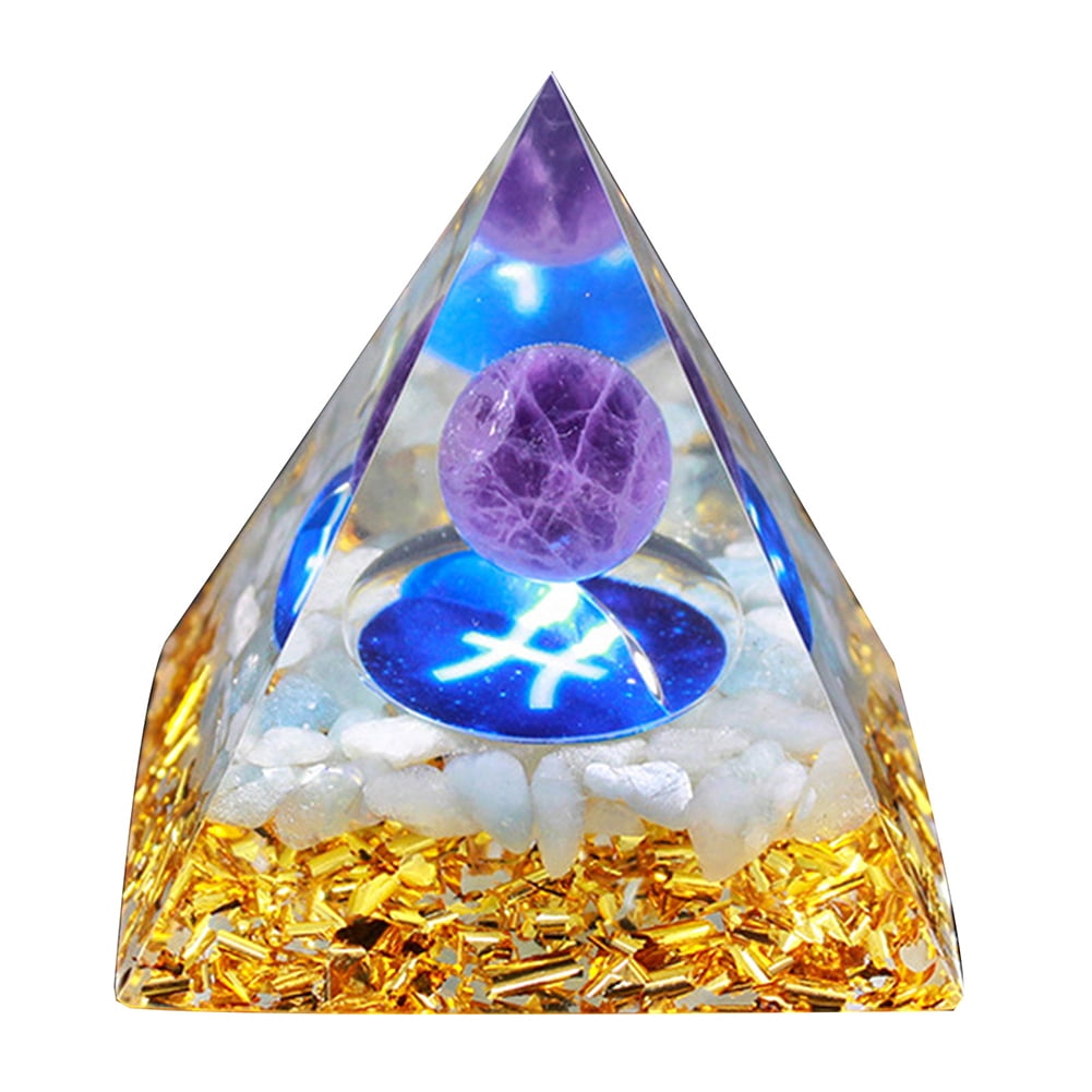 TBOLINE Crystals Orgonite Pyramid Epoxy Resin Energy Healing Ornament