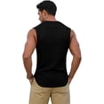 thumbnail image 4 of Mens Ribbed Knit Tank Top Cotton Sleeveless Shirts Summer Beach Workout Muscle Undershirt Black XL, 4 of 4