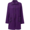 thumbnail image 5 of Women's Coat Casual Design Sense Stand Solid Color Coat Wool Blend Overcoat for Women, 5 of 5