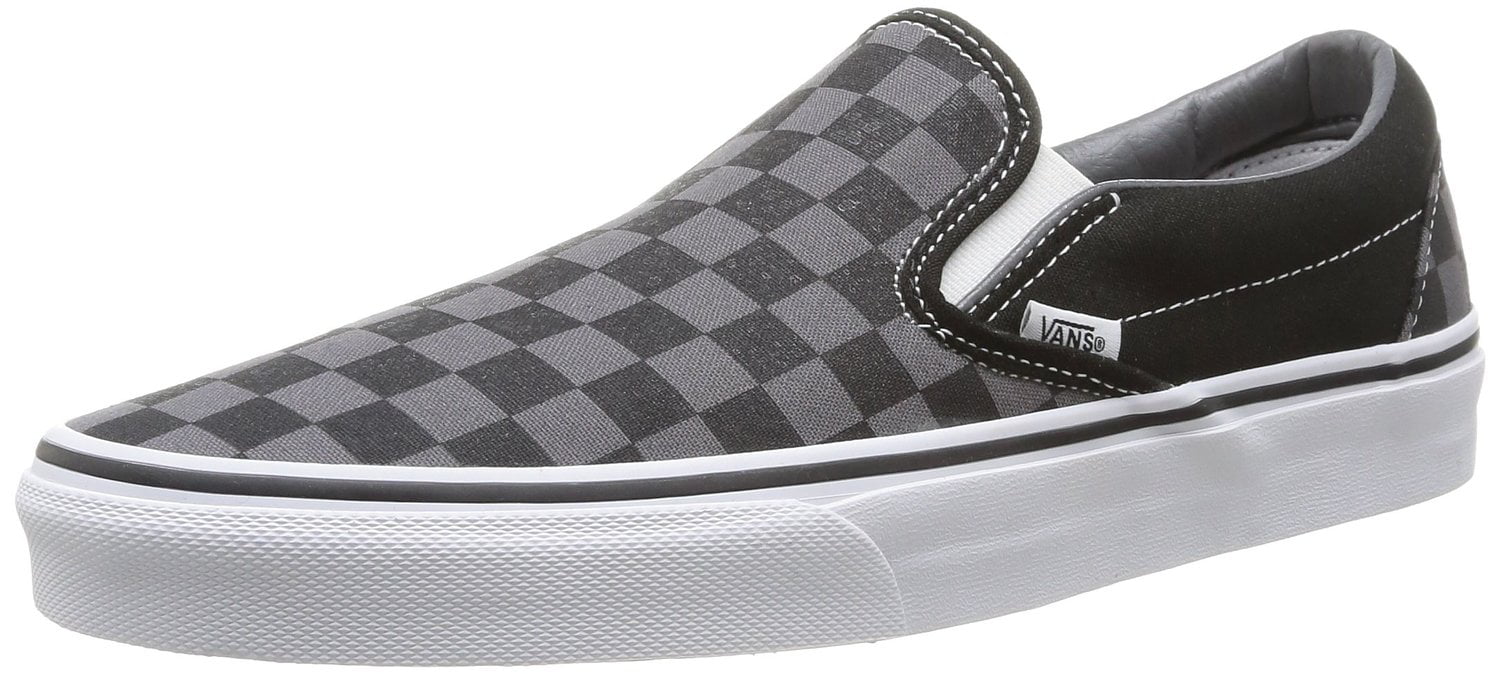 Vans Unisex Classic Slip-on Skate Shoe - Black / Pewter Checkerboard ...