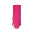 thumbnail image 2 of BLISSFUL STEP Women's Faux Suede Chunky Heel Round Toe Side Zip Ankle Boots Hot Pink 5.5, 2 of 8