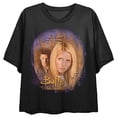 thumbnail image 4 of Buffy The Vampire Slayer Buffy & Angel Art Crew Neck Short Sleeve Crew Neck Women's Black Crop Top-Small, 4 of 7