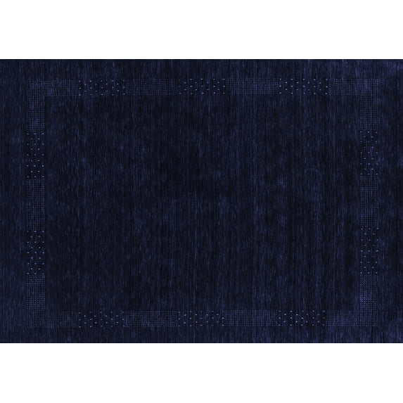 Ahgly Company Machine Washable Indoor Rectangle Abstract Blue Contemporary Area Rugs, 8' x 10'