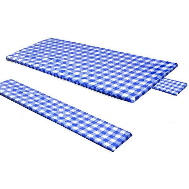 sweethay Cubierta de de PVC, juego de cena, Protector de escritorio Rectangular, cubiertas de banco a cuadros, patio de jardín, fiesta de Picnic, Mostrada azul sweethay HA045644-02