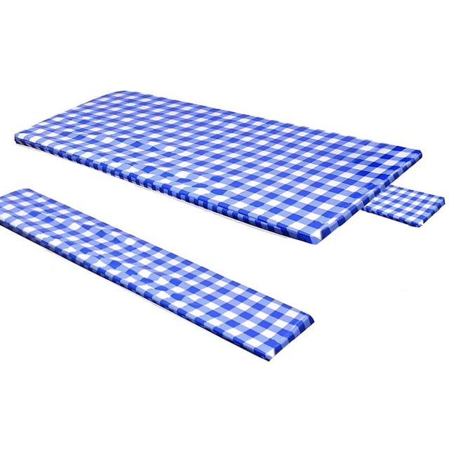 Cateissary Cubierta de de PVC, juego de cena, Protector de escritorio Rectangular, cubiertas de banco a cuadros, patio de jardín, fiesta de Picnic, Mostrada azul Cateissary HA045644-02