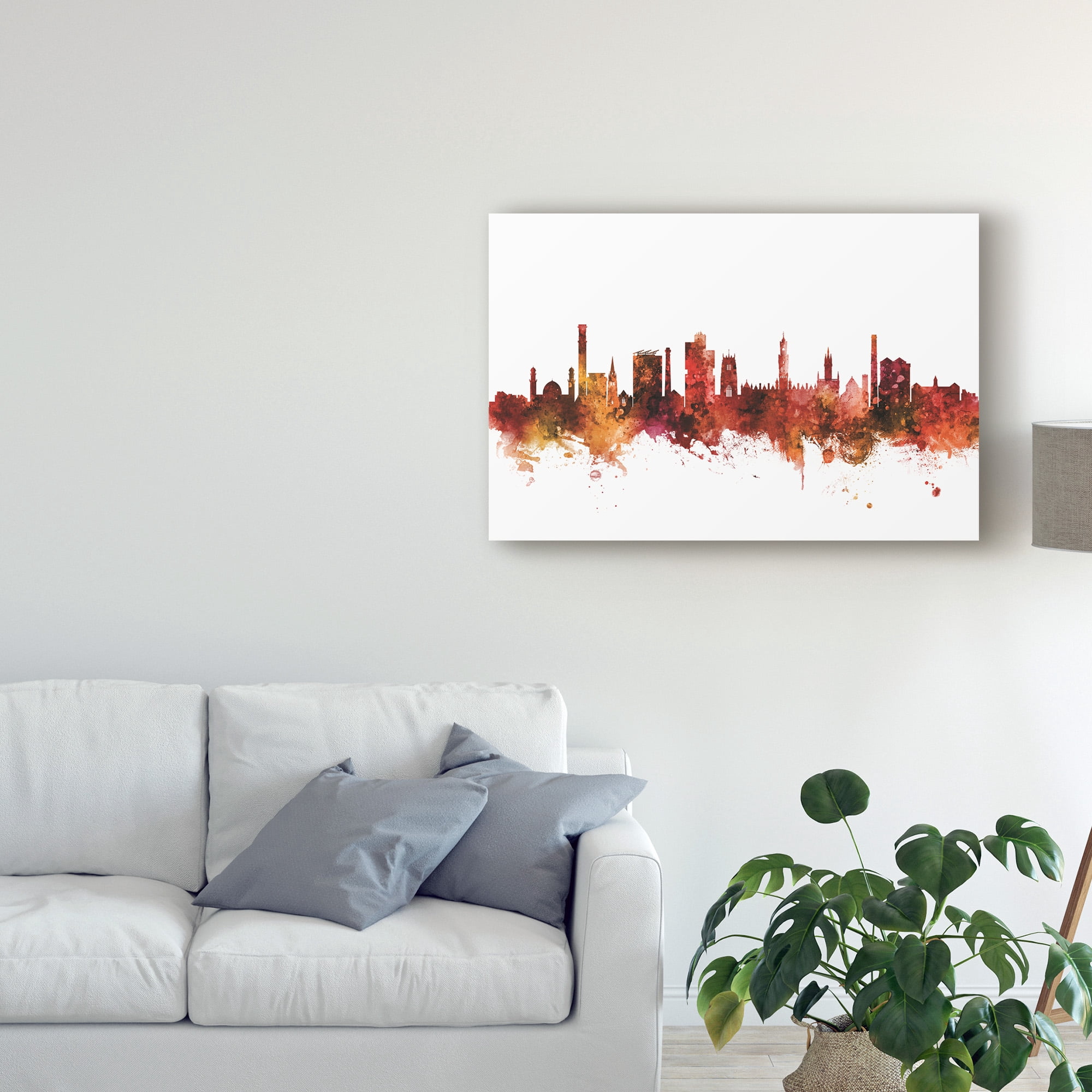 Trademark Fine Art 'Bradford England Skyline Red' Canvas Art by Michael Tompsett