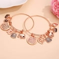 thumbnail image 5 of TINGN Birthday Gifts for Women Girls Rose Gold Birthday Charm Bracelets 5th-90th Birthday Gift, 5 of 5
