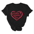 thumbnail image 7 of Jsaierl Valentines Day Shirts for Women Plus Size Love Heart Graphic Tees Cotton Short Sleeve Blouse Crewneck Holiday T-shirt Tops Womens Fashion, 7 of 7