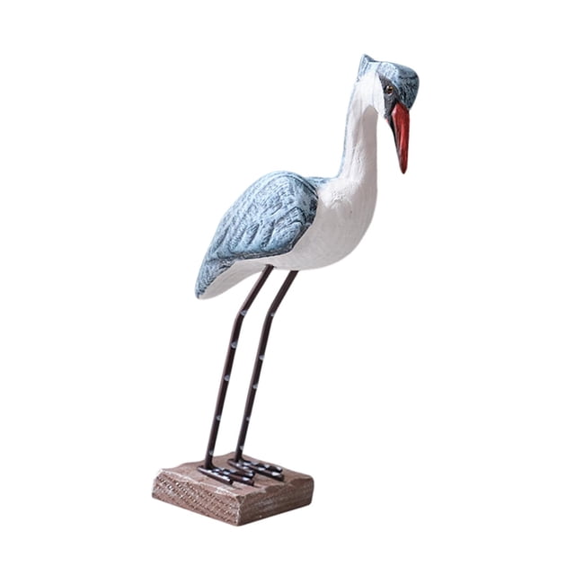 Escultura de pájaro marino de madera, estatua rústica, adorno artesanal multiusos para escritorio. Tamaño S