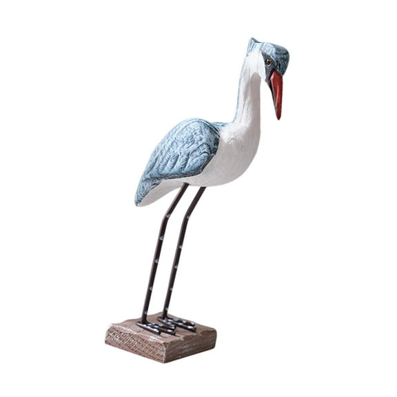 guohui Wood Sea Bird Sculpture Desktop Ornament for Coastal Beach Decor Lightweight Size S