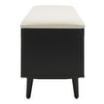 thumbnail image 6 of SAFAVIEH Cricket Open Shelf Bench with Cushion, Cream/Black, 6 of 11