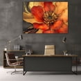 thumbnail image 5 of Mudket Red Orange Flower with Gold and Black Accents Canvas Wall Art, Framed Floral Print, Ready to Hang Wall Decor for Living Room, Luxury Modern Artwork - 12"L x 8"W, 5 of 10