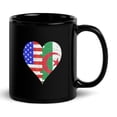 thumbnail image 2 of Black Glossy Mug, American Algerian Flag Heart , M-2077 (11 oz), 2 of 3