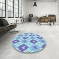 thumbnail image 3 of Ahgly Company Indoor Square Patterned Cornflower Blue Area Rugs, 4' Square, 3 of 6