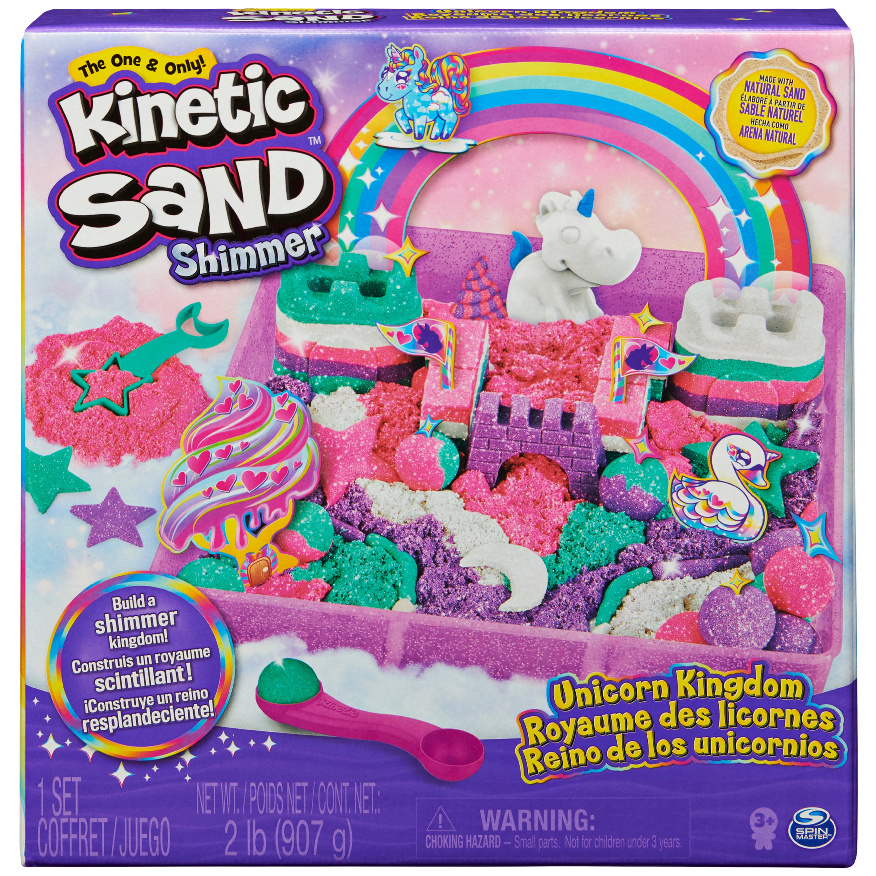 Kinetic Sand Unicorn Kingdom Playset w/ 2lbs of Shimmer Kinetic Sand