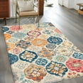 thumbnail image 3 of Boho Morocco Area Rug 3x5 FT, Non Slip Entryway Bedside Carpet, Retro Farmhouse Ethnic Neutral Aesthetic Washable Soft Floor Carpet Indoor Mat Non-Shedding Throw Rug for Dorm Kitchen Home Office, 3 of 9