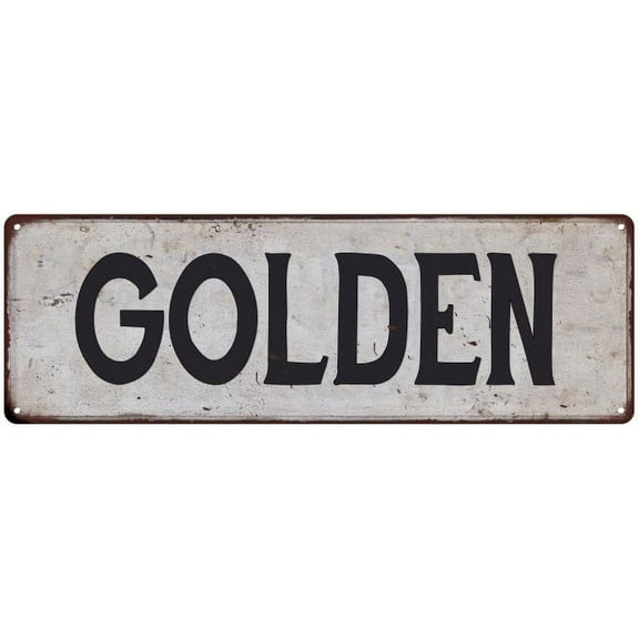 GOLDEN Vintage Look Gift Rustic Chic Metal Sign 6x18 206180036531