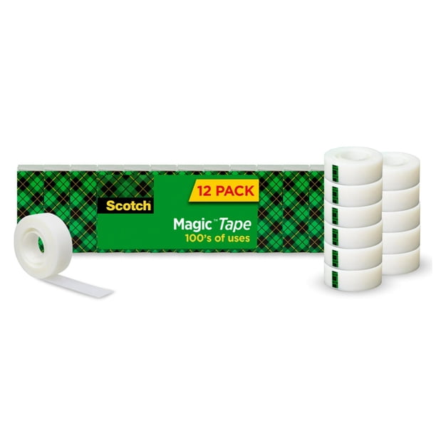 12 rollos de cinta adhesiva Scotch Magic Invisible, 19 mm x 25 m