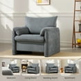 thumbnail image 7 of Chenille Oversized Armchair-Modern Accent Chair & Single Sofa Lounge, 34'' Wide, Comfortable Seating for Living Room & Bedroom, Grey 2 set, 7 of 7