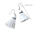 thumbnail image 3 of Creative Personality Funny Lifelike White Badminton Earrings Alternative Ear Accessories, 3 of 8