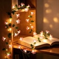 thumbnail image 4 of Cherry Blossom String Lights 100cm, Battery Operated LED Fairy Lights with Pink Flower Vine Garland, Flexible Copper Wire Decorative Lights for Wall Mirror Shelf Mantel, Indoor Outdoor Home Decor, 4 of 7