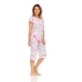 thumbnail image 4 of Lati Fashion Women Capri and Short Sleeve Top 2-Piece Female Pajamas Set Pink M, 4 of 4