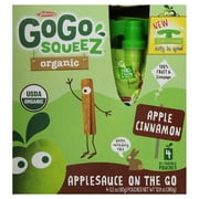 GoGo Squeez Organic Apple Cinnamon Applesauce 3.2 oz Pouches - Box of 12/4-Pack Boxes