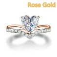 thumbnail image 2 of Miyuadkai Rings Engagement Women's Zircon Heart-Shaped Princess Personalized Ring Diamond Rings Jewelry Rose Gold 10, 2 of 3