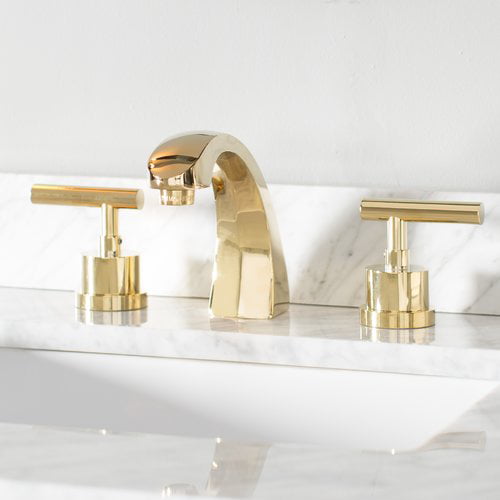 Kingston Brass Manhattan Widespread Bathroom Faucet with Brass Pop-up