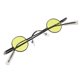 thumbnail image 2 of Small Round Frame Sunglasses Creative Eyeglasses Decorative Party Glasses Beach Eyewear for Men Women (Yellow), 2 of 3